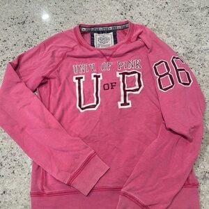 PINK Victoria's Secret Pink Sweatshirt with Collegiate Graphics